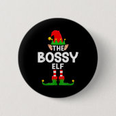 The Bossy Elf Family Christmas Pajama Party Button (Vorderseite)