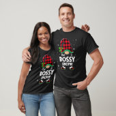 The Bossy Gnome Buffalo Plaid Christmas Matching F T-Shirt (Unisex)
