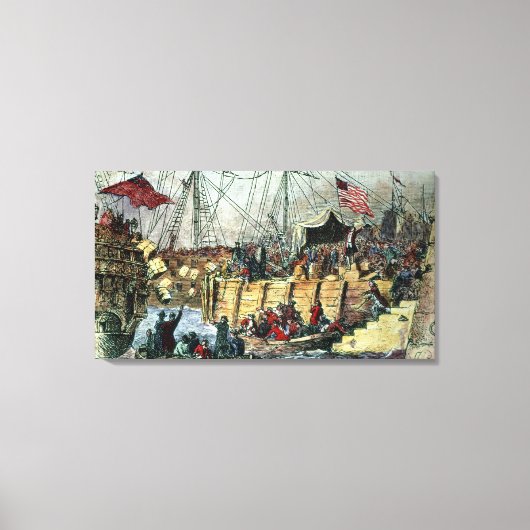 The Boston Tea Party, 16. Dezember 1773 Leinwanddruck (Vorderseite)