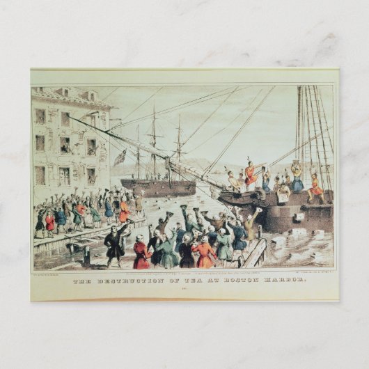 The Boston Tea Party, 1846 Postkarte (Vorderseite)