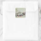 The Boston Tea Party, 1846 Quadratischer Aufkleber (Tasche)