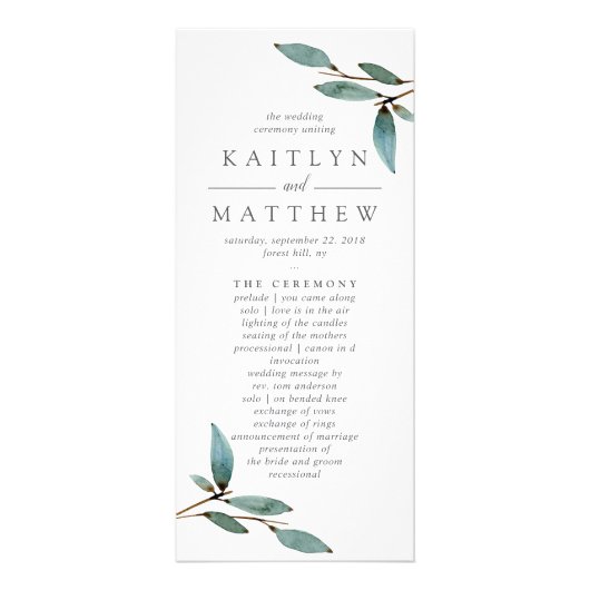 The Botanical Bliss Wedding Collection - Programm (Vorne)