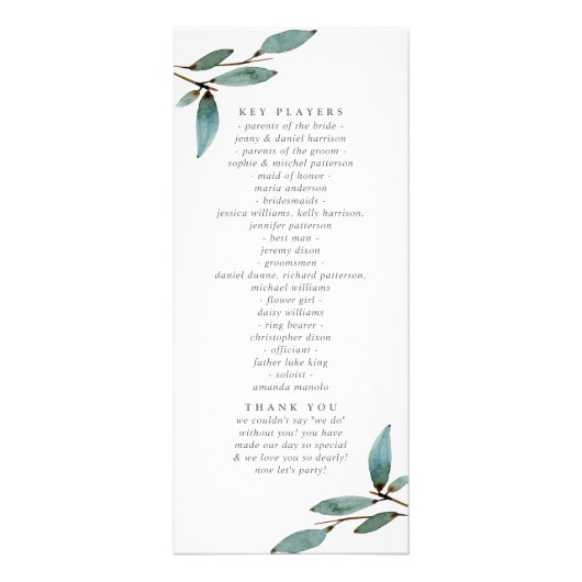 The Botanical Bliss Wedding Collection - Programm (Hinten)