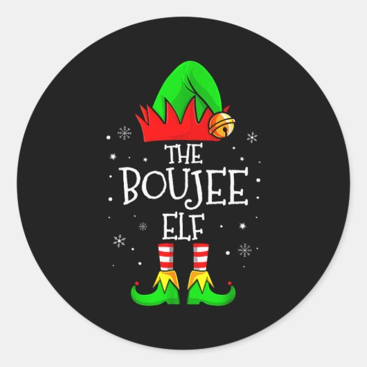 The Boujee Elf Group Matching Family Christmas Xma Runder Aufkleber (Vorderseite)