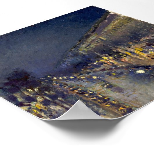 The Boulevard Montmartre at Night Poster (Ecke)