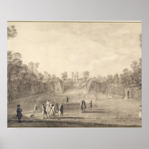 The Bowling Green in Claremont, 1738 (Kupferstich) Poster