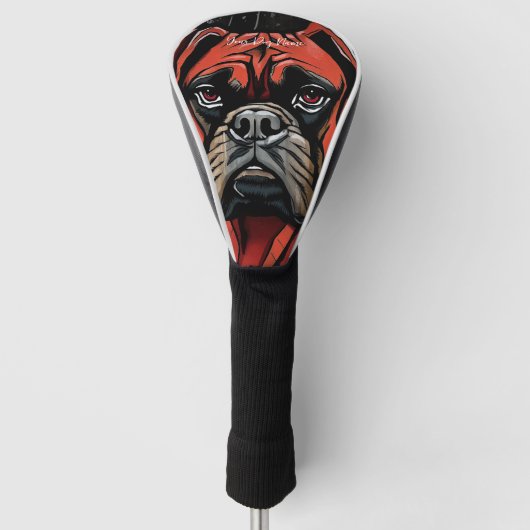 The Boxer Dog, Red and Black 002 - Ulises Dallaire Golf Headcover (Vorderseite)