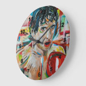 The Boxer Painting by Alfred Fox Große Wanduhr (Winkel)