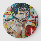 The Boxer Painting by Alfred Fox Große Wanduhr (Vorderseite)