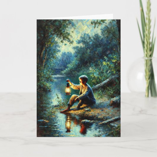 The Boy by The River Greetings Card Karte (Vorderseite)
