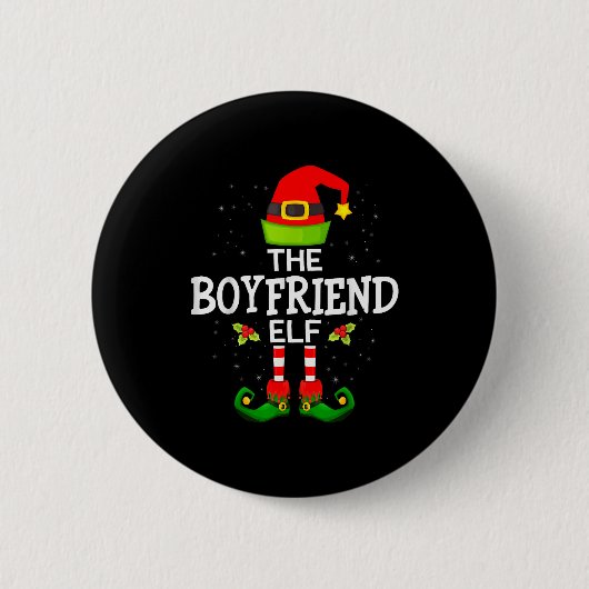 The Boyfriend Elf Christmas Family Matching Pajama Button (Vorderseite)
