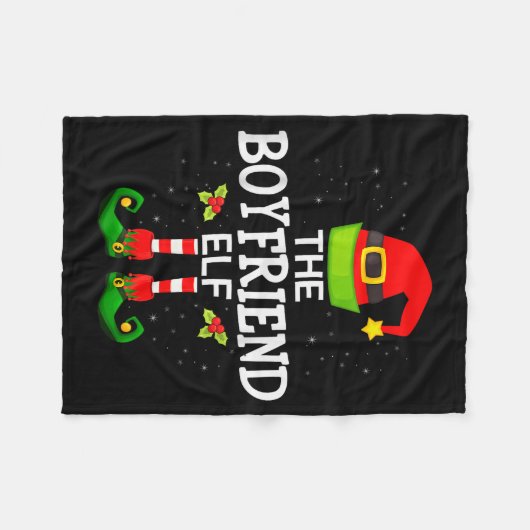 The Boyfriend Elf Christmas Family Matching Pajama Fleecedecke (Vorderseite (Horizontal))
