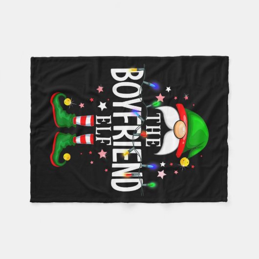 The Boyfriend Elf Christmas Family Pajama Party Fleecedecke (Vorderseite (Horizontal))