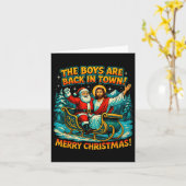 The Boys Are Back In Town Merry Christmas Design  Karte (Gelbe Blume)