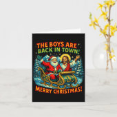 The Boys Are Back In Town Merry Christmas Design Karte (Gelbe Blume)