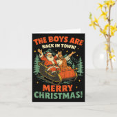 The Boys Are Back In Town Merry Christmas  Karte (Gelbe Blume)