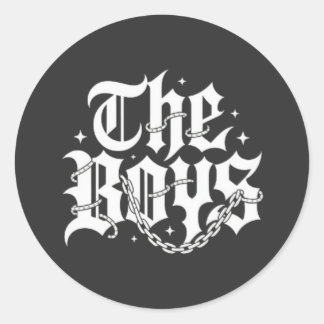 The Boys Gothic-Typografie-Ketten-Straßenmode Runder Aufkleber