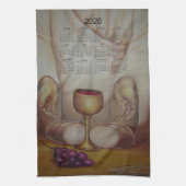 The Bread of Life: Holy Eucharist 2026 Calendar Geschirrtuch (Vertikal)
