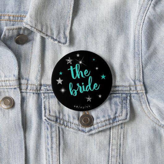 The Bride Disco Bachelorette Aquamarin ID925 Button (Beispiel)