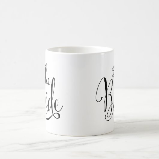 The Bride Elegant Black Script Wedding Kaffeetasse (Mittel)