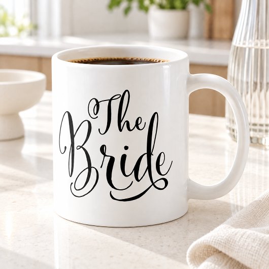 The Bride Elegant Black Script Wedding Kaffeetasse