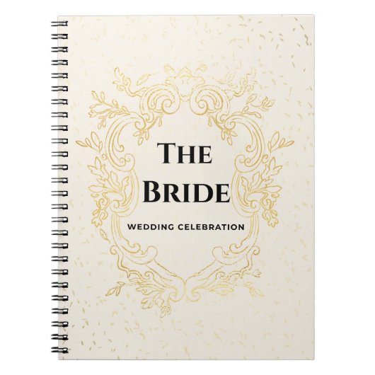The Bride – Gold Frame Wedding Design notebook Notizblock (Vorderseite)