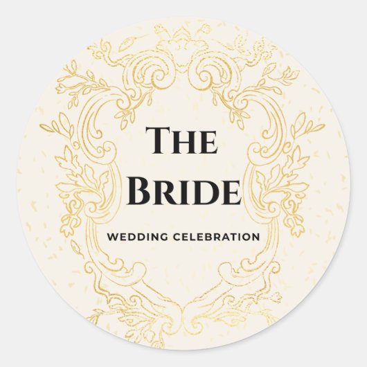 The Bride - Gold vintage frame sheet of stickers (Vorderseite)