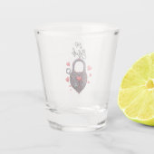 The Bride Goth Heart Lock and Key Schnapsglas (Rückseite)
