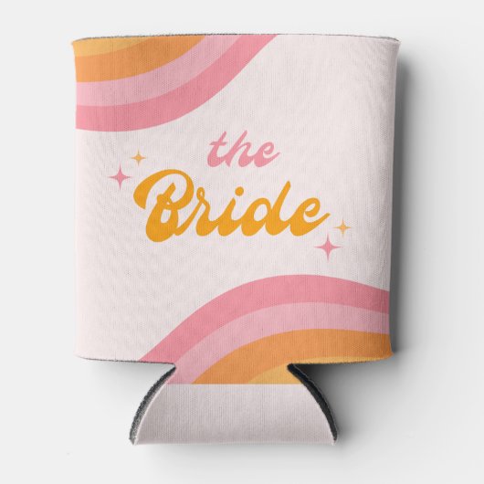 The Bride Groovy Pink & Orange Dosenkühler (Vorderseite)