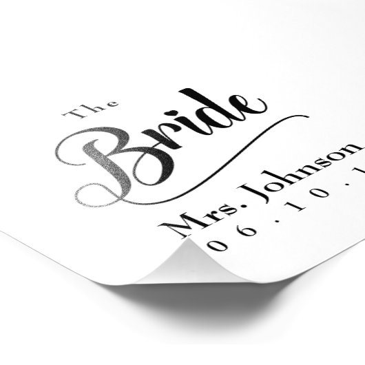 The Bride Mrs. Wedding Date Fotodruck (Ecke)