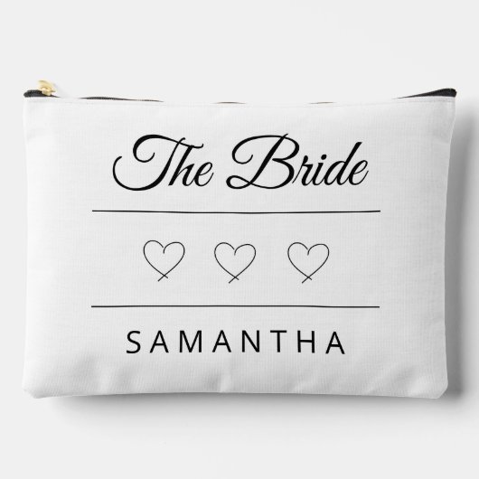 The Bride Personalized Wedding Design Zubehörtasche (Vorderseite)