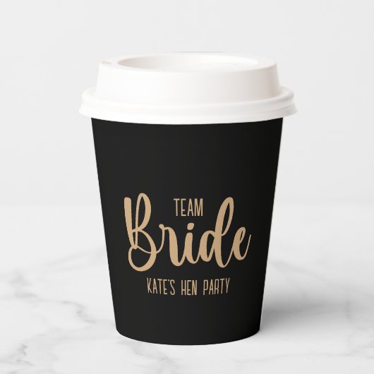 The Bride Team Elegant Bachelorette Pappbecher (Rückseite)