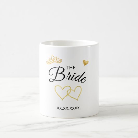 The Bride Wedding Date Elegant Design Kaffeetasse (Mittel)