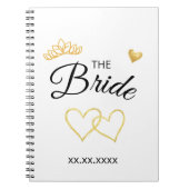 The Bride Wedding Date Elegant Design Notizblock (Vorderseite)