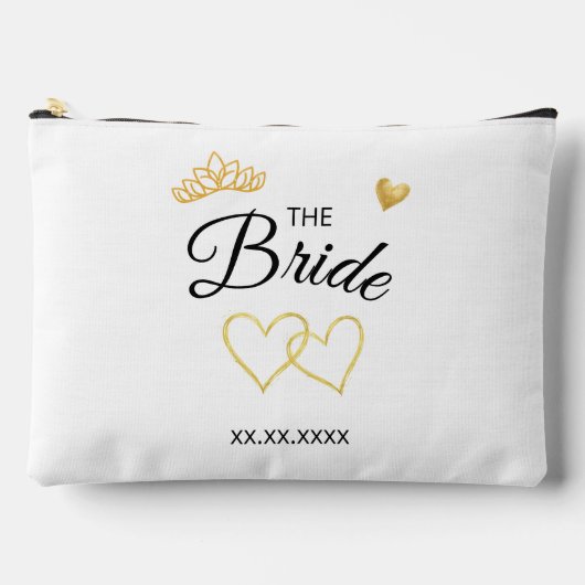 The Bride Wedding Date Elegant Design Zubehörtasche (Vorderseite)