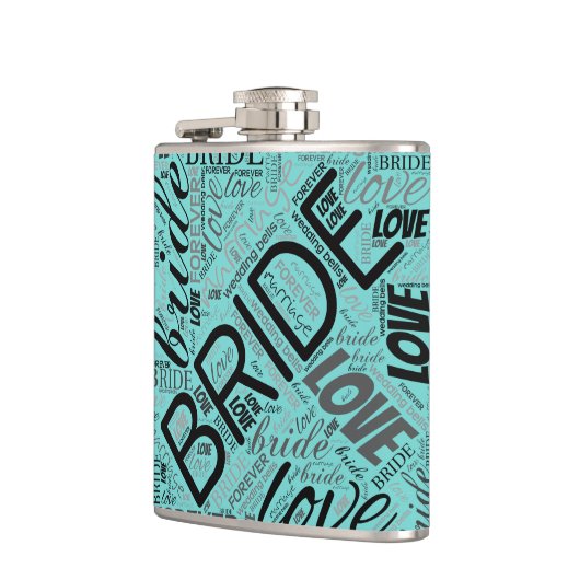 The Bride Word Cloud Black ID253 Flachmann (Links)