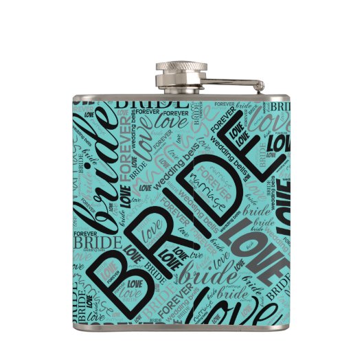 The Bride Word Cloud Black ID253 Flachmann (Rückseite)
