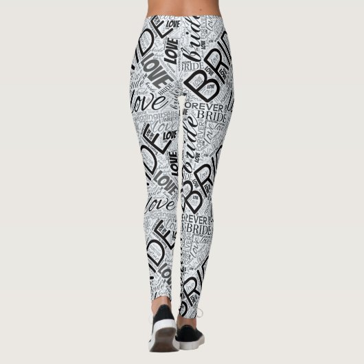 The Bride Word Cloud Black ID253 Leggings (Rückseite)