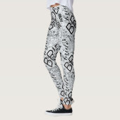 The Bride Word Cloud Black ID253 Leggings (Links)
