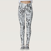 The Bride Word Cloud Black ID253 Leggings (Vorderseite)