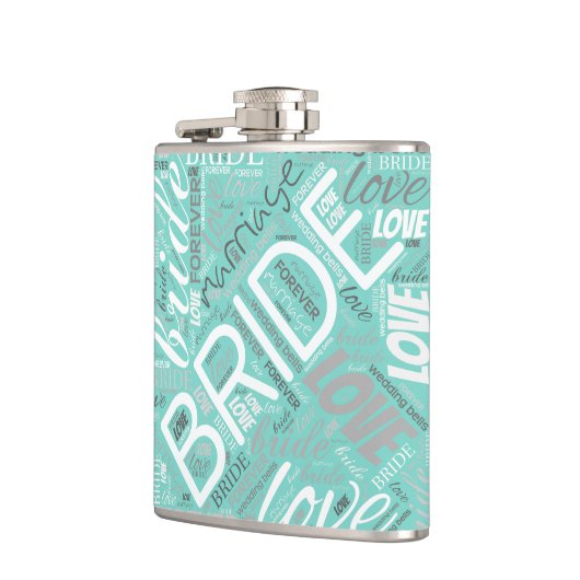 The Bride Word Cloud White ID253 Flachmann (Links)
