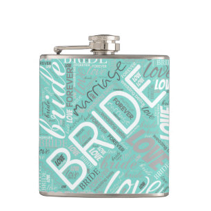 The Bride Word Cloud White ID253 Flachmann
