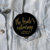 The Bride's Entourage Gold Glitzer Bachelorette Button (Beispiel)