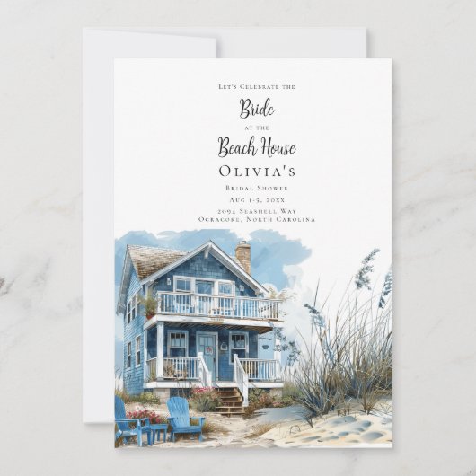 The Bridge im Beach House Brautparty Einladung (Vorderseite)