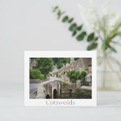 The bridge in Castle Combe, UK text postcard Postkarte (Stehend Vorderseite)