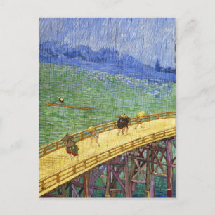 The Bridge in the Rain Vincent van Gogh fine art. Postkarte