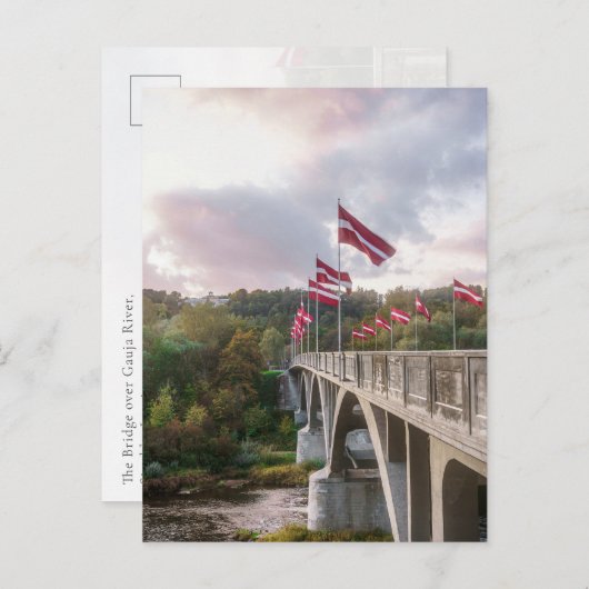 The Bridge over Gauja River, Sigulda, Latvia Postkarte (Vorne/Hinten)