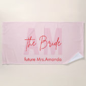 "The Bridge" Personalisiertes Pink Beach Handtuch (Vorderseite)