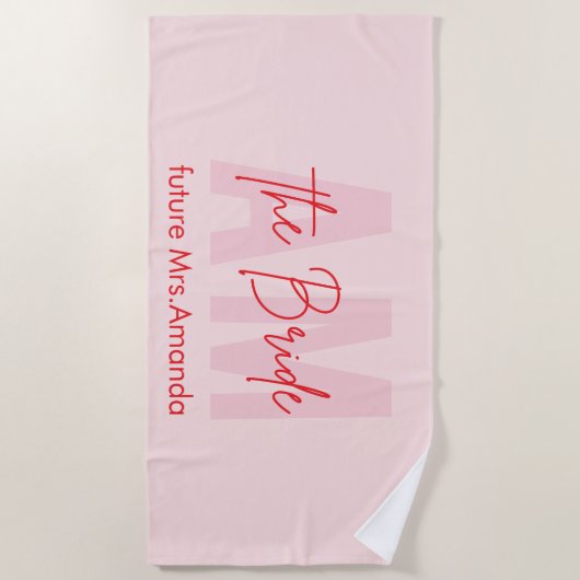 "The Bridge" Personalisiertes Pink Beach Handtuch (Vorderseite)