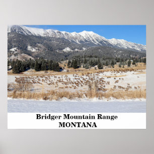 The Bridger Mountain Range in Montana Poster
